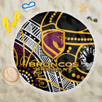 Brisbane Broncos Beach Blanket Australian Aboriginal Dot Painting Handprint