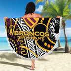 Brisbane Broncos Beach Blanket Australian Aboriginal Dot Painting Handprint