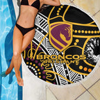Brisbane Broncos Beach Blanket Australian Aboriginal Dot Painting Handprint
