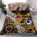 Brisbane Broncos Bedding Set Australian Aboriginal Dot Painting Handprint