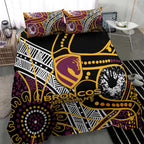 Brisbane Broncos Bedding Set Australian Aboriginal Dot Painting Handprint