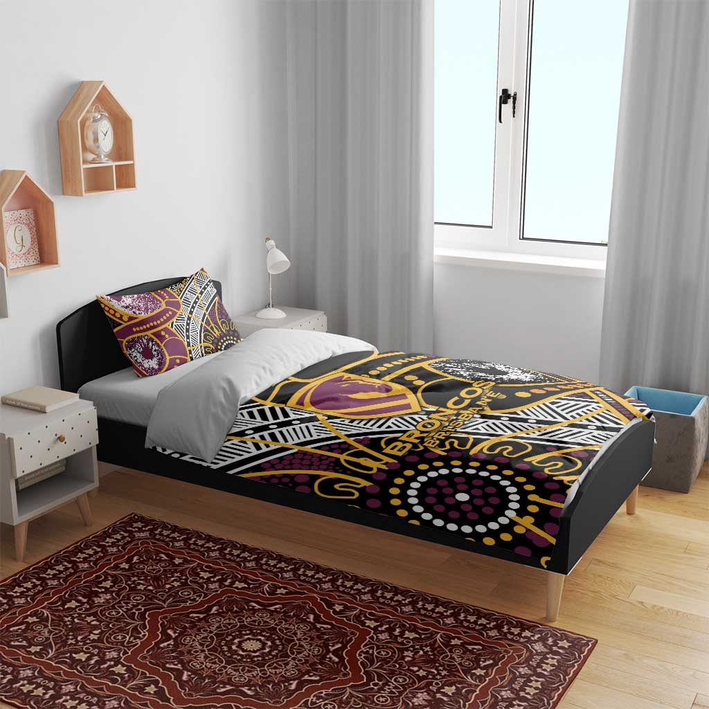 Brisbane Broncos Bedding Set Australian Aboriginal Dot Painting Handprint