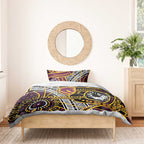 Brisbane Broncos Bedding Set Australian Aboriginal Dot Painting Handprint