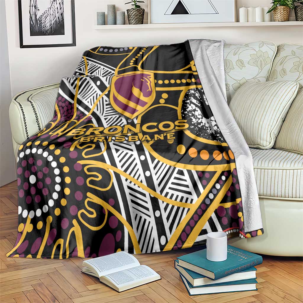 Brisbane Broncos Blanket Australian Aboriginal Dot Painting Handprint