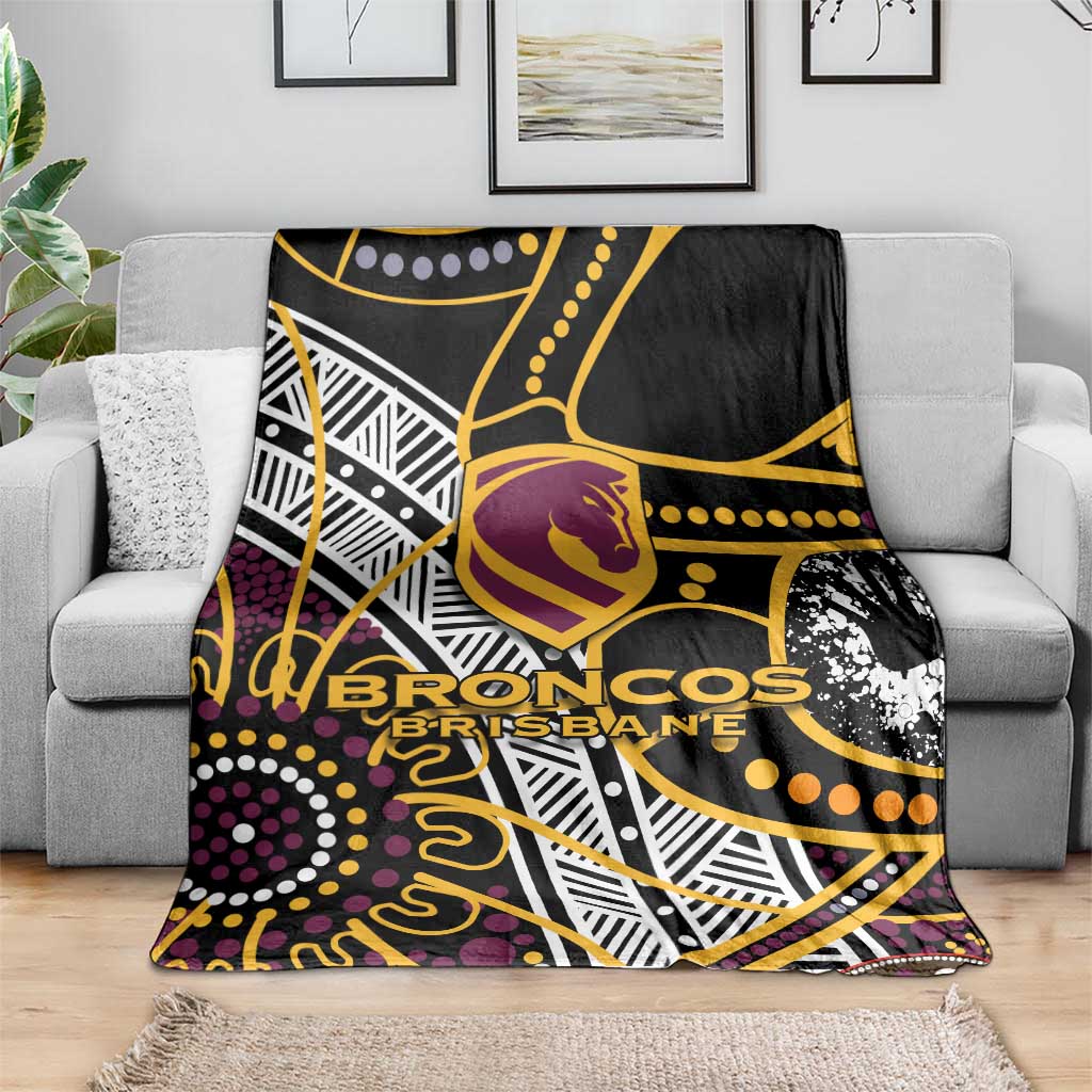 Brisbane Broncos Blanket Australian Aboriginal Dot Painting Handprint