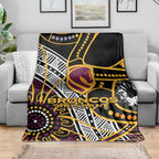Brisbane Broncos Blanket Australian Aboriginal Dot Painting Handprint