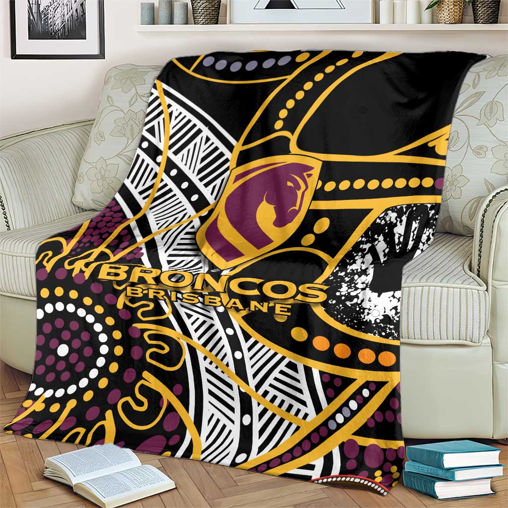 Brisbane Broncos Blanket Australian Aboriginal Dot Painting Handprint
