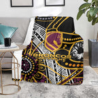 Brisbane Broncos Blanket Australian Aboriginal Dot Painting Handprint