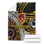 Brisbane Broncos Blanket Australian Aboriginal Dot Painting Handprint