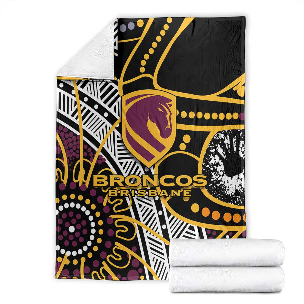 Brisbane Broncos Blanket Australian Aboriginal Dot Painting Handprint