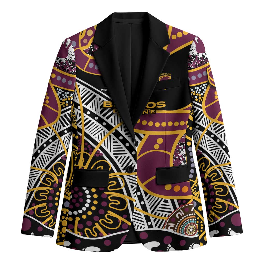 Brisbane Broncos Blazer Australian Aboriginal Dot Painting Handprint