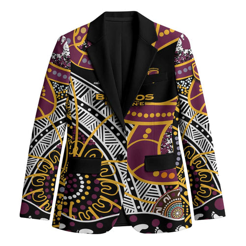 Brisbane Broncos Blazer Australian Aboriginal Dot Painting Handprint