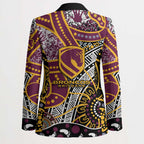 Brisbane Broncos Blazer Australian Aboriginal Dot Painting Handprint