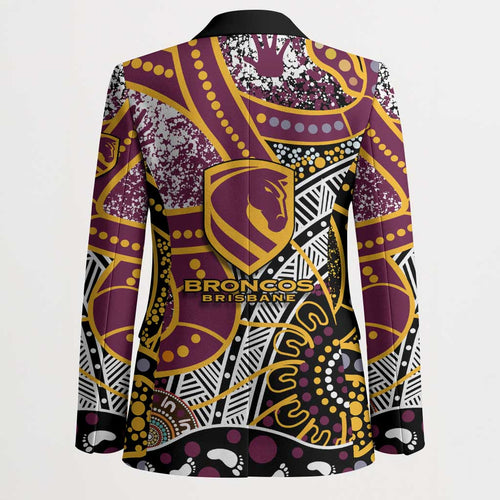Brisbane Broncos Blazer Australian Aboriginal Dot Painting Handprint