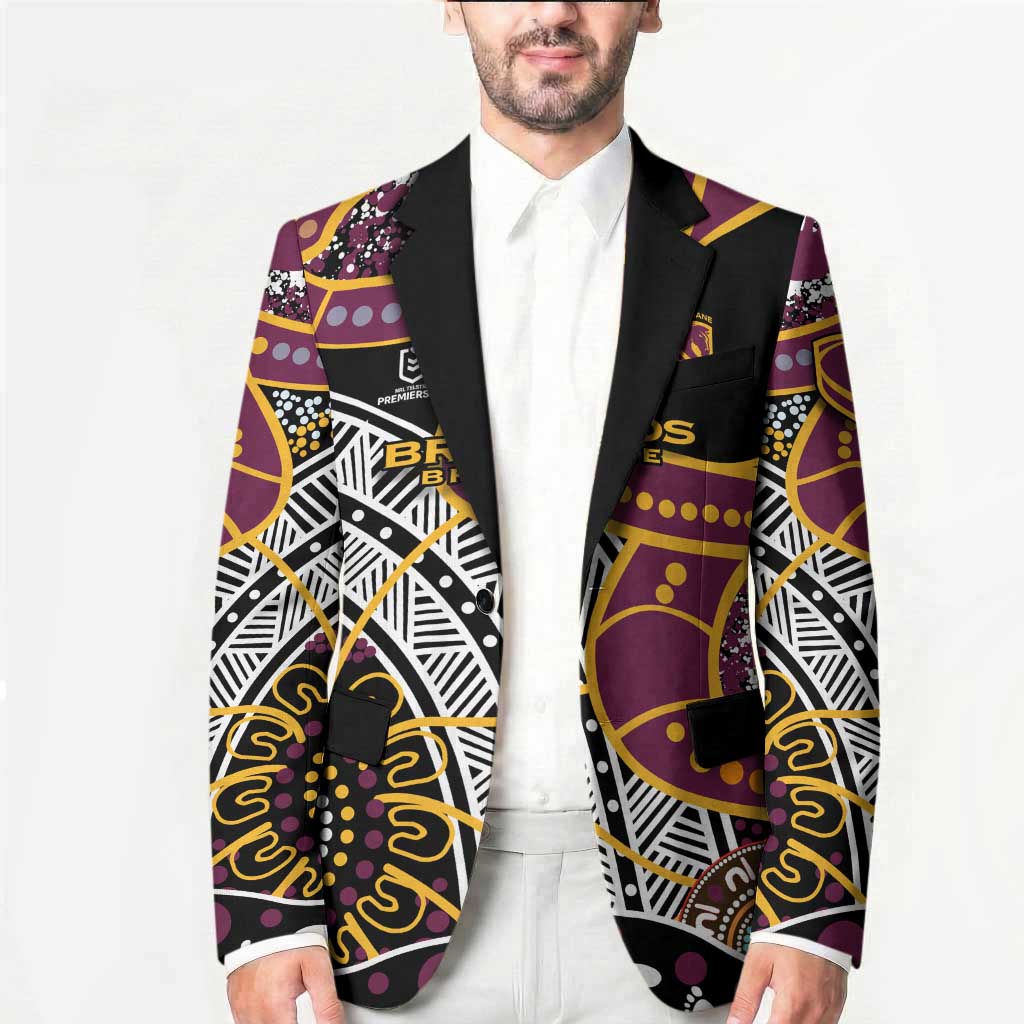Brisbane Broncos Blazer Australian Aboriginal Dot Painting Handprint