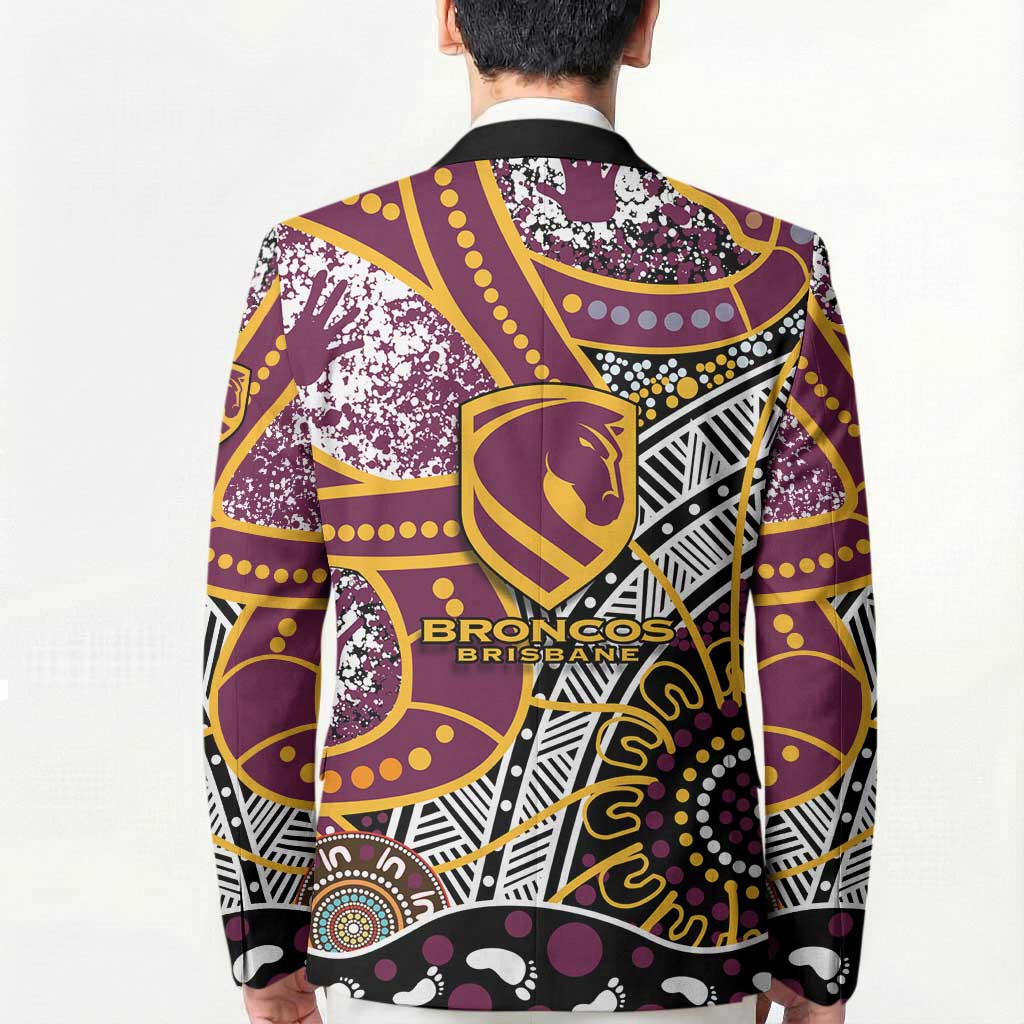 Brisbane Broncos Blazer Australian Aboriginal Dot Painting Handprint