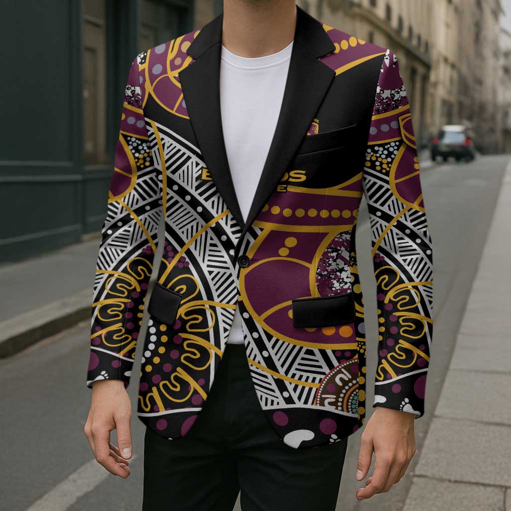 Brisbane Broncos Blazer Australian Aboriginal Dot Painting Handprint