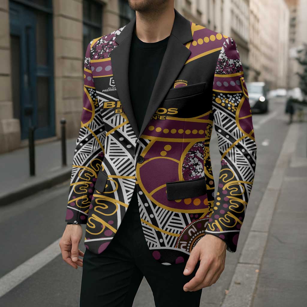 Brisbane Broncos Blazer Australian Aboriginal Dot Painting Handprint