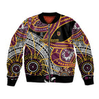 Brisbane Broncos Bomber Jacket Australian Aboriginal Dot Painting Handprint