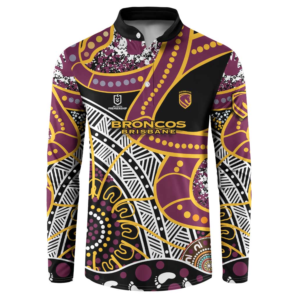 Brisbane Broncos Button Sweatshirt Australian Aboriginal Dot Painting Handprint