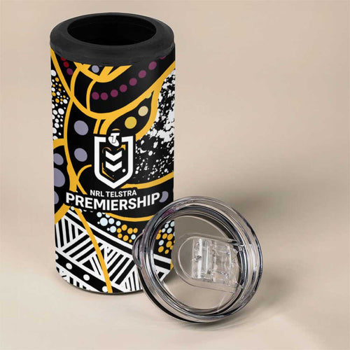 Brisbane Broncos 4 in 1 Can Cooler Tumbler Australian Aboriginal Dot Painting Handprint