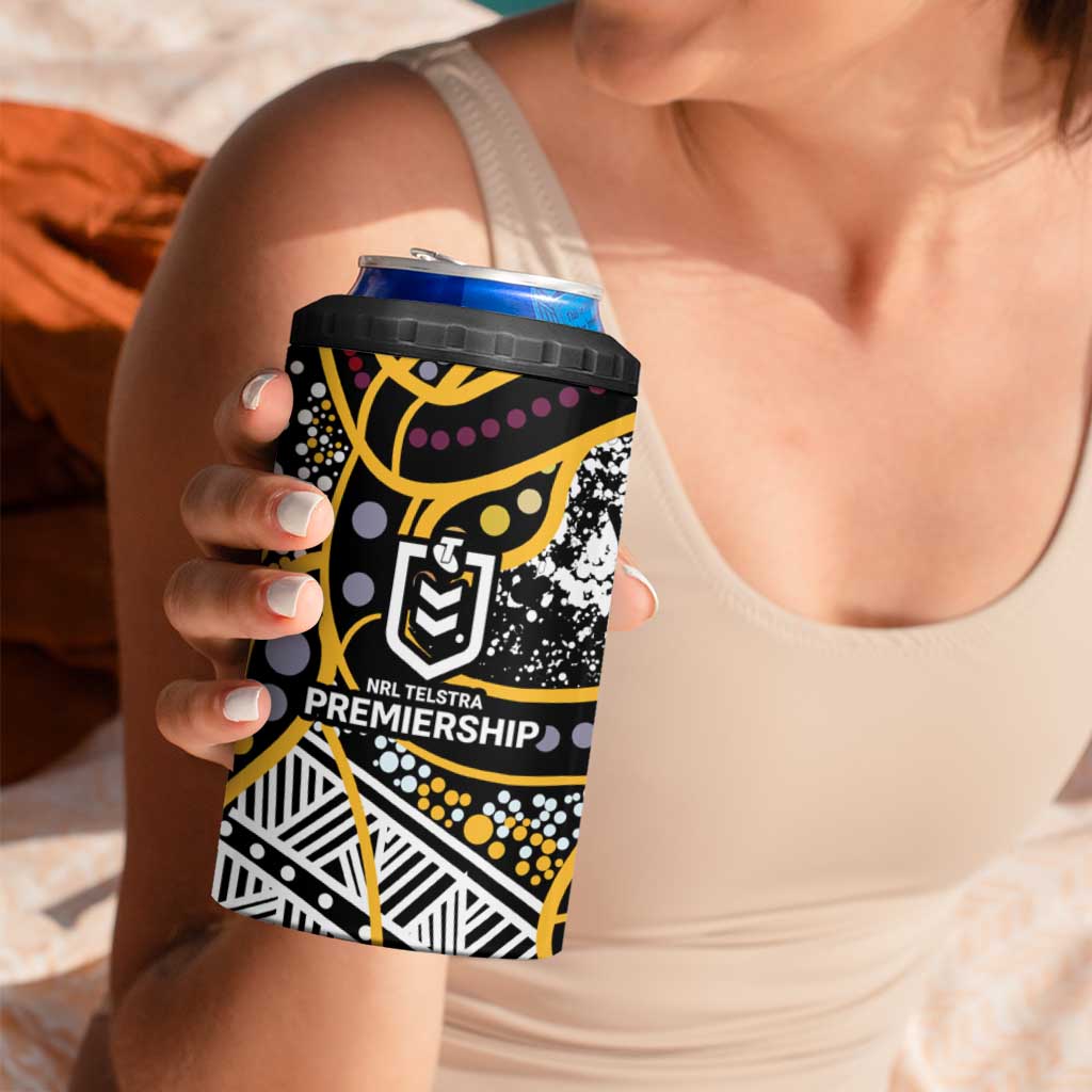 Brisbane Broncos 4 in 1 Can Cooler Tumbler Australian Aboriginal Dot Painting Handprint