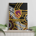 Brisbane Broncos Canvas Wall Art Australian Aboriginal Dot Painting Handprint
