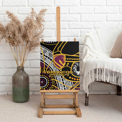 Brisbane Broncos Canvas Wall Art Australian Aboriginal Dot Painting Handprint