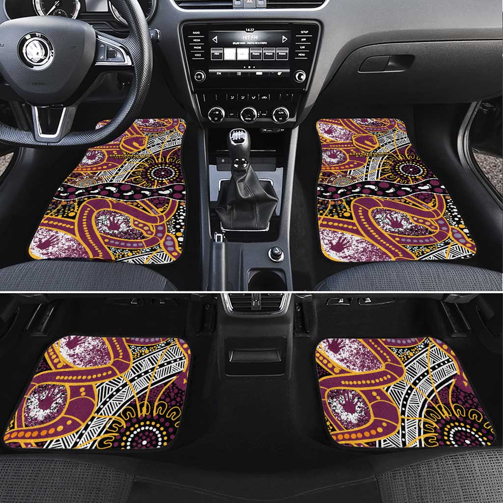Brisbane Broncos Car Mats Australian Aboriginal Dot Painting Handprint