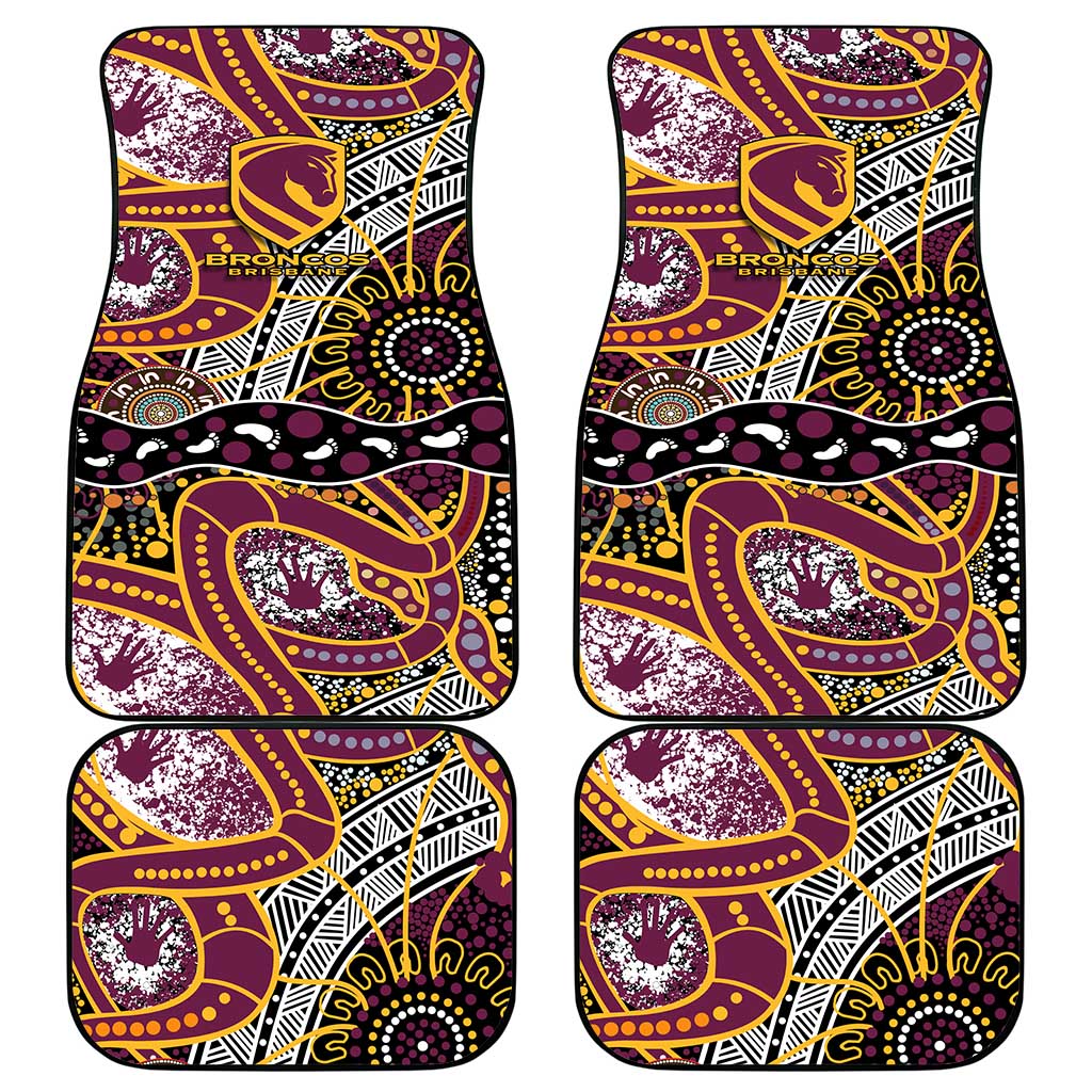 Brisbane Broncos Car Mats Australian Aboriginal Dot Painting Handprint