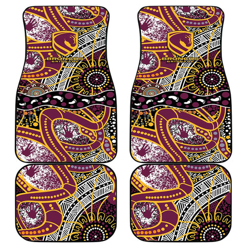 Brisbane Broncos Car Mats Australian Aboriginal Dot Painting Handprint