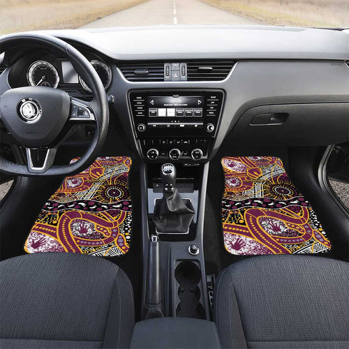 Brisbane Broncos Car Mats Australian Aboriginal Dot Painting Handprint