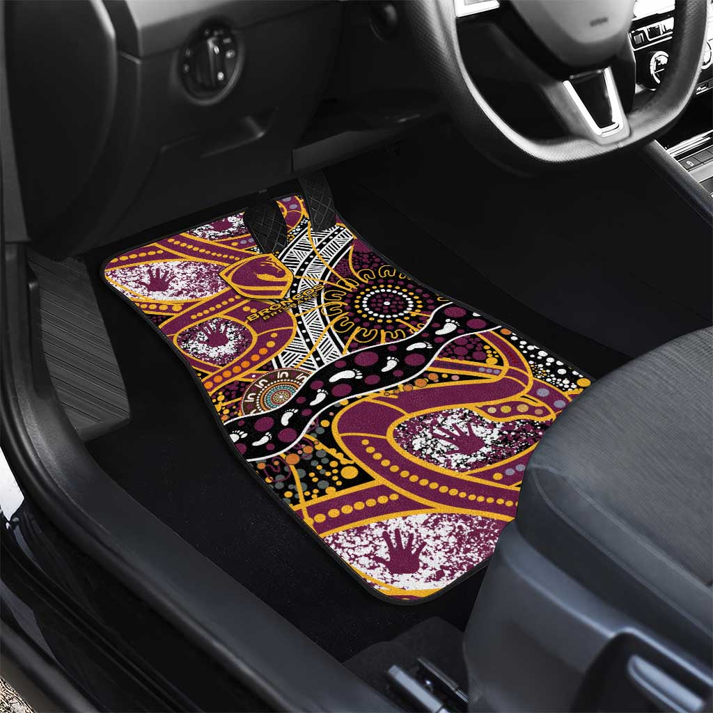 Brisbane Broncos Car Mats Australian Aboriginal Dot Painting Handprint