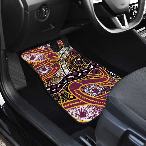 Brisbane Broncos Car Mats Australian Aboriginal Dot Painting Handprint