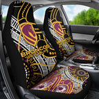 Brisbane Broncos Car Seat Cover Australian Aboriginal Dot Painting Handprint