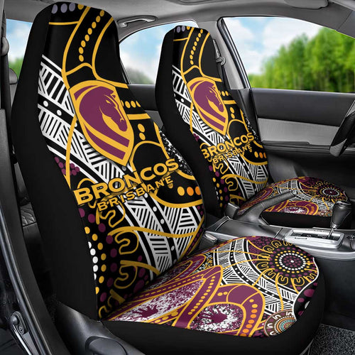 Brisbane Broncos Car Seat Cover Australian Aboriginal Dot Painting Handprint