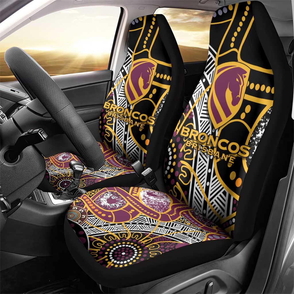 Brisbane Broncos Car Seat Cover Australian Aboriginal Dot Painting Handprint