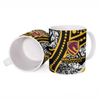 Brisbane Broncos Ceramic Mug Australian Aboriginal Dot Painting Handprint