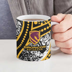 Brisbane Broncos Ceramic Mug Australian Aboriginal Dot Painting Handprint