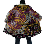 Brisbane Broncos Cloak Australian Aboriginal Dot Painting Handprint