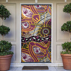 Brisbane Broncos Door Cover Australian Aboriginal Dot Painting Handprint