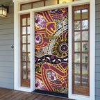 Brisbane Broncos Door Cover Australian Aboriginal Dot Painting Handprint