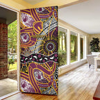 Brisbane Broncos Door Cover Australian Aboriginal Dot Painting Handprint