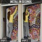 Brisbane Broncos Door Cover Australian Aboriginal Dot Painting Handprint