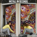 Brisbane Broncos Door Cover Australian Aboriginal Dot Painting Handprint