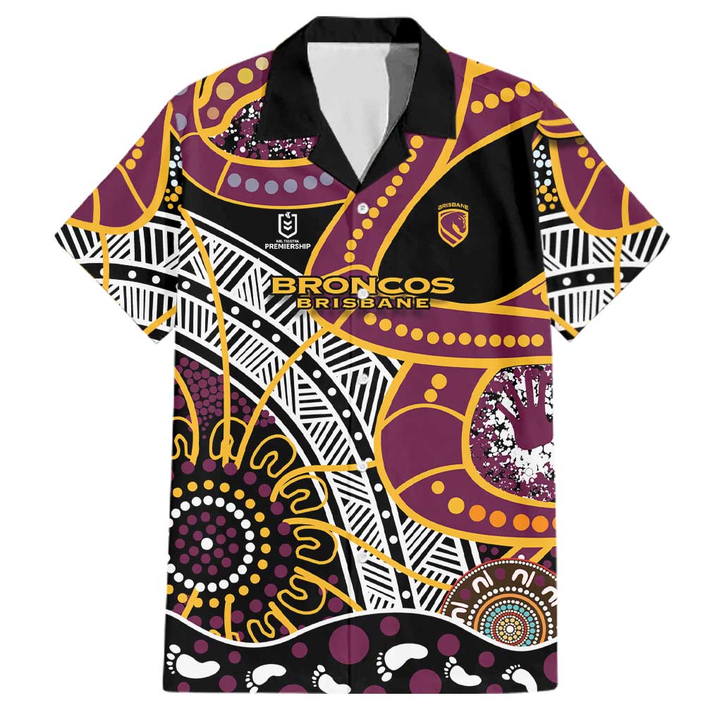 Brisbane Broncos Family Matching Mermaid Dress and Hawaiian Shirt Australian Aboriginal Dot Painting Handprint