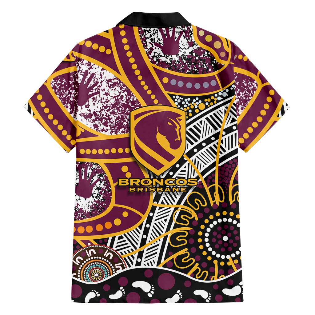 Brisbane Broncos Family Matching Puletasi and Hawaiian Shirt Australian Aboriginal Dot Painting Handprint