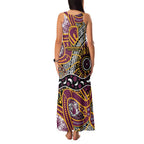 Brisbane Broncos Family Matching Tank Maxi Dress and Hawaiian Shirt Australian Aboriginal Dot Painting Handprint