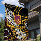 Brisbane Broncos Garden Flag Australian Aboriginal Dot Painting Handprint