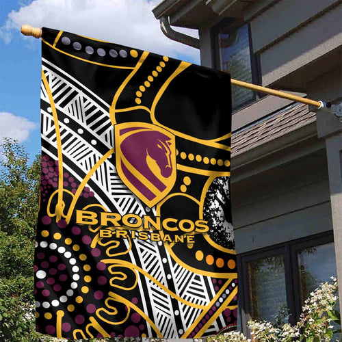 Brisbane Broncos Garden Flag Australian Aboriginal Dot Painting Handprint